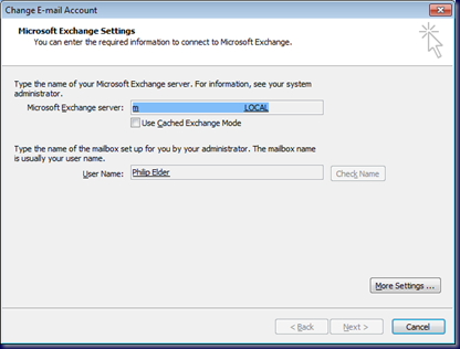 cached exchange mode outlook 2010 rds server